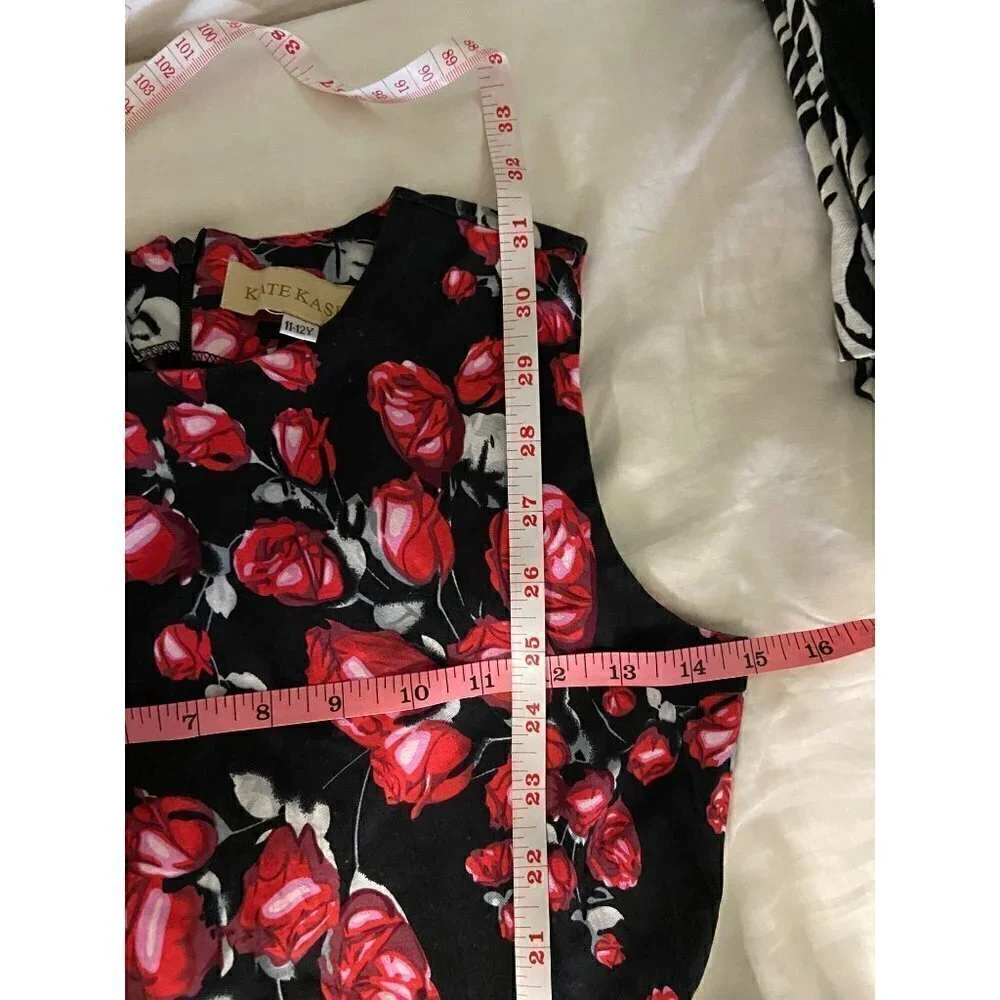 Kate kasin floral fit and flare girls dress size 11-12y